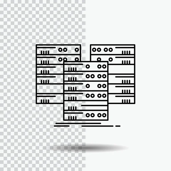 Centro Centro Datos Base Datos Servidor Icono Línea Sobre Fondo — Archivo Imágenes Vectoriales