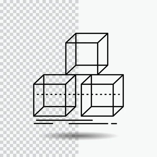 Disposez Design Pile Boîte Icône Ligne Sur Fond Transparent Illustration — Image vectorielle