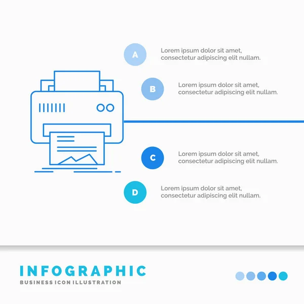 Digital Drucker Druck Hardware Papier Infografik Vorlage Für Website Und — Stockvektor