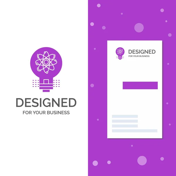 Business Logo Idea Innovazione Luce Soluzione Startup Modello Verticale Biglietto — Vettoriale Stock