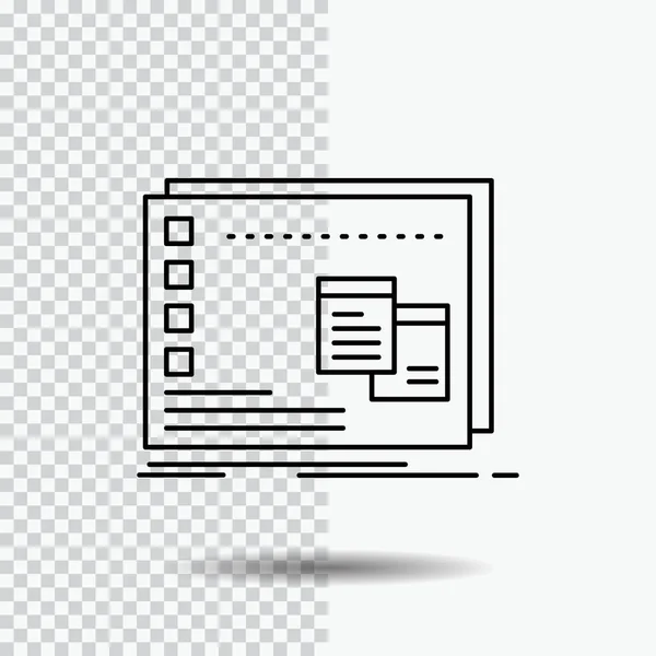 Window Mac Operational Program Line Icon Transparent Background Black Icon — 스톡 벡터