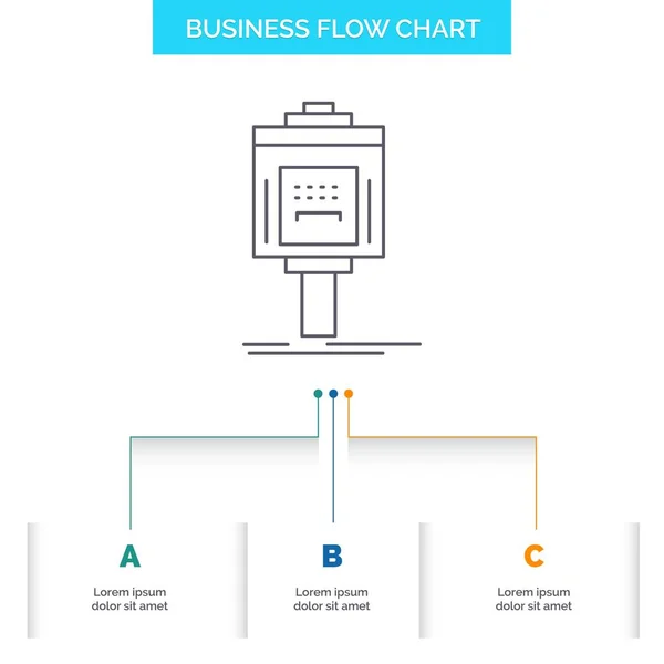 Voiturier Parking Service Hôtel Vallée Business Flow Chart Design Avec — Image vectorielle