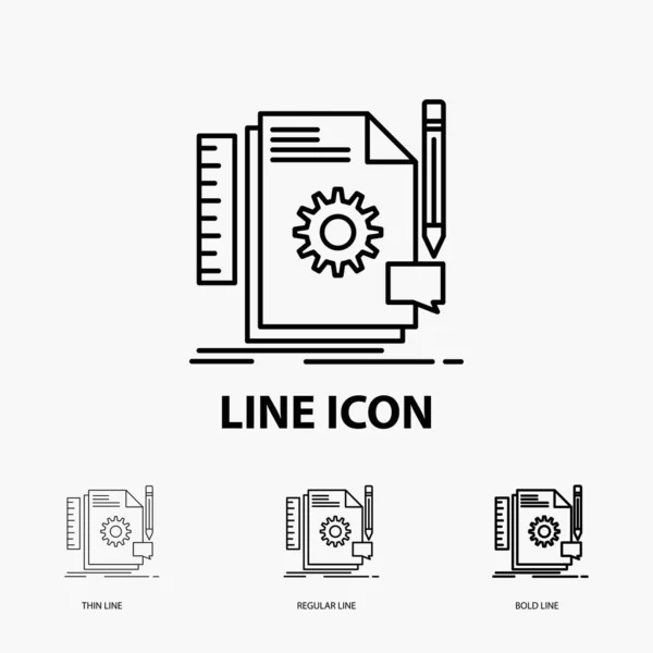Créatif Design Développement Feedback Support Icône Dans Style Ligne Mince — Image vectorielle