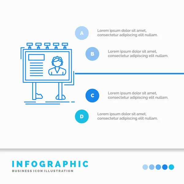 Anuncio Publicidad Cartelera Póster Tablero Infografías Plantilla Para Sitio Web — Vector de stock