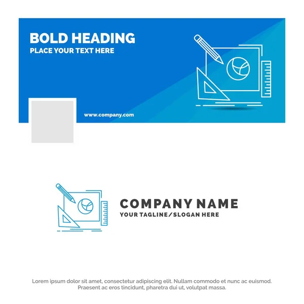 Blaue Geschäftslogovorlage Für Logo Design Kreativ Idee Designprozess Facebook Timeline — Stockvektor