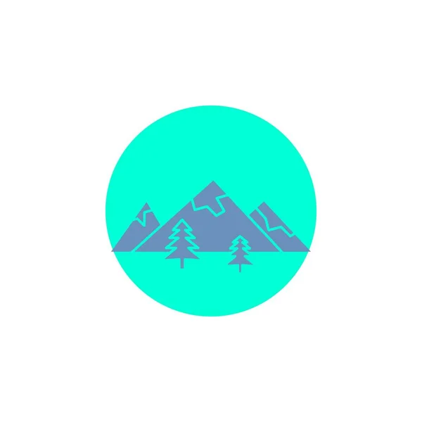 Скелі Пагорб Пейзаж Природа Гора Гліф Ікона — стоковий вектор