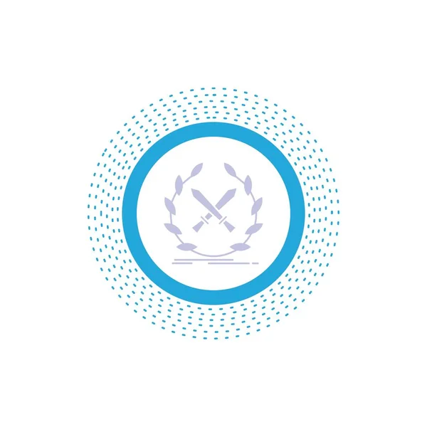 Batalha Emblema Jogo Etiqueta Espadas Glyph Icon Ilustração Isolada Vetor — Vetor de Stock