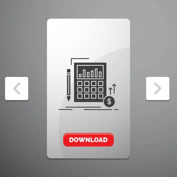 Beräkning Data Ekonomi Investeringar Marknadsföra Glyph Ikonen Supkalas Sidnumrering Design — Stock vektor