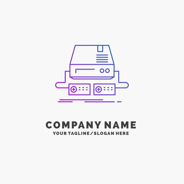 Console Spel Gaming Pad Paarse Business Logo Template Rijden Plaats — Stockvector