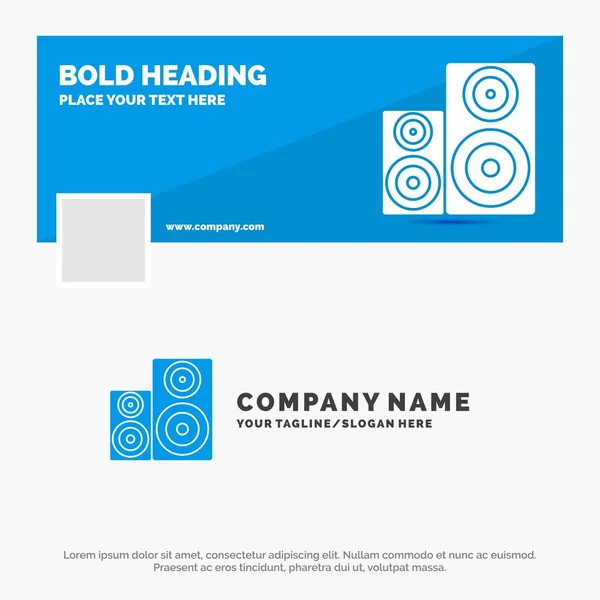 Modelo Azul Logotipo Negócio Para Áudio Hifi Monitor Alto Falante — Vetor de Stock