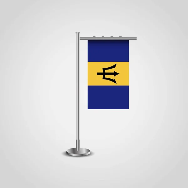 バルバドスの旗ポールの図 — ストックベクタ