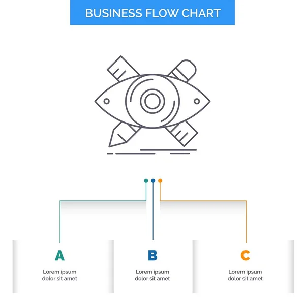 Design Designer Illustration Sketch Tools Business Flow Chart Design Steps — Stock Vector