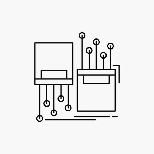 Digitale Vezel Elektronische Lane Kabel Lijn Pictogram Vectorillustratie Geïsoleerd — Stockvector