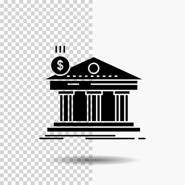 Architecture Bank Banking Building Federal Glyph Icon Transparent Background Black — Stock Vector
