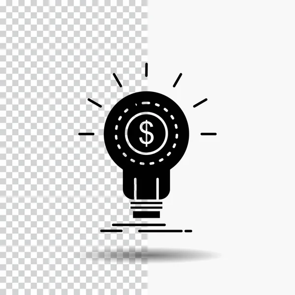 Finance Financial Idea Money Startup Glyph Icon Transparent Background Black — Stock Vector