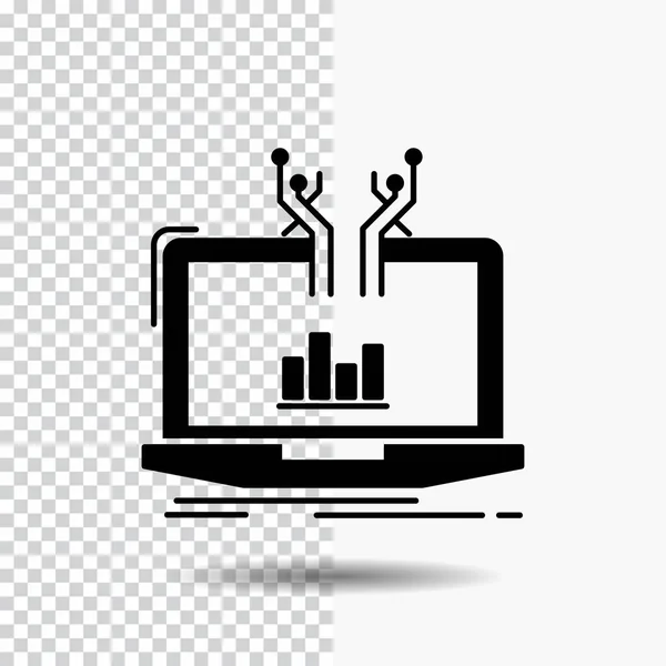 Analyse Analytische Online Platform Van Het Productinformatiebeheer Glyph Pictogram Transparante — Stockvector
