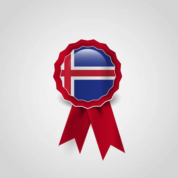 Bandera Islandia Bandera Banner Badge — Vector de stock