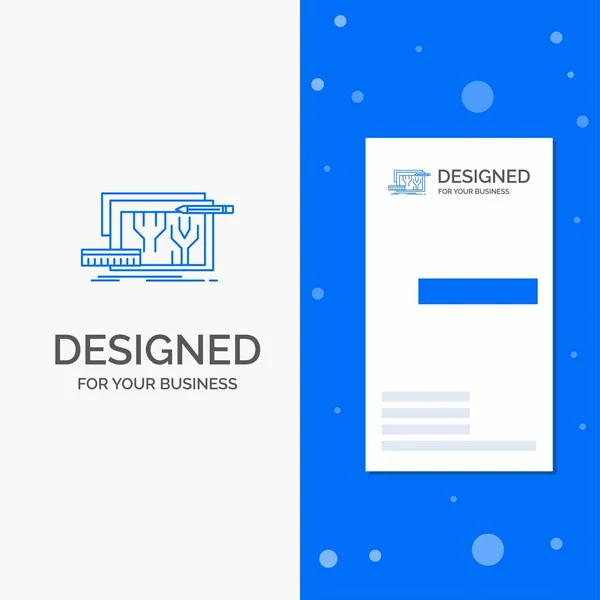 Firmenlogo Für Architektur Entwurf Schaltung Design Engineering Vertikale Blaue Visitenkartenvorlage — Stockvektor