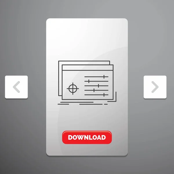 Arquivo Objeto Processamento Configurações Software Ícone Linha Carousal Paginação Slider — Vetor de Stock