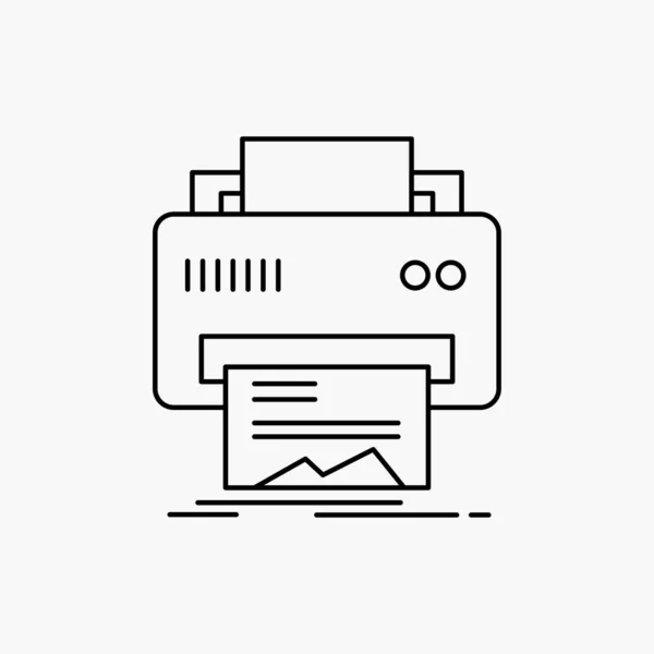 Digital Impresora Impresión Hardware Línea Papel Icono Ilustración Aislada Vectorial — Archivo Imágenes Vectoriales