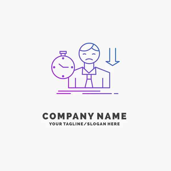 Failure Fail Sad Depression Time Purple Business Logo Template Place — Stock Vector