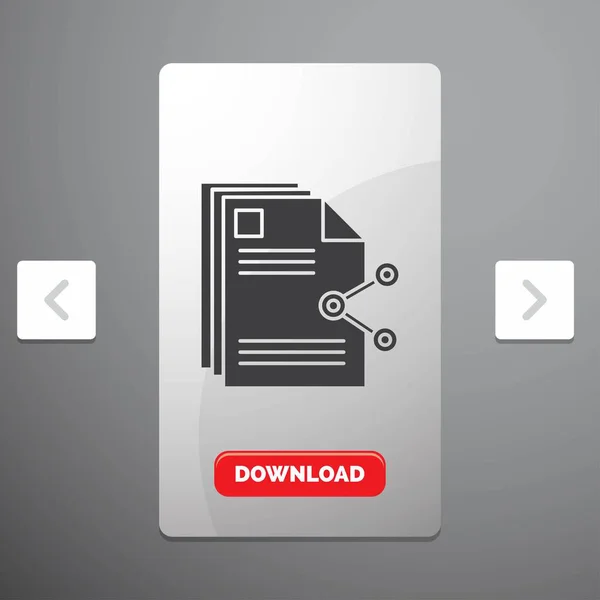 Contenuti File Condivisione Condivisione Documento Icona Glyph Carousal Pagination Slider — Vettoriale Stock