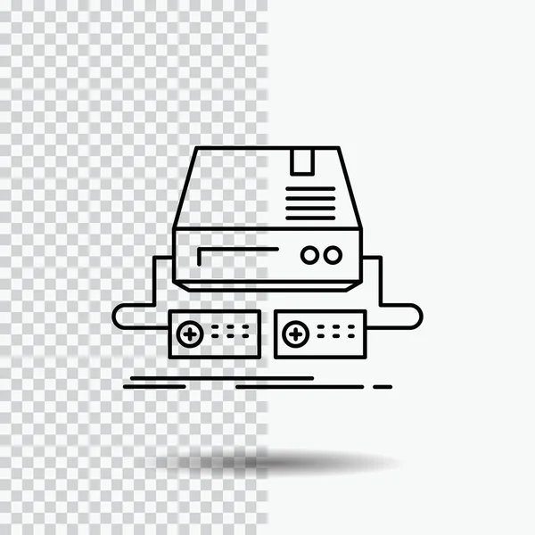 Console Jeu Jeu Pad Lecteur Line Icon Sur Fond Transparent — Image vectorielle