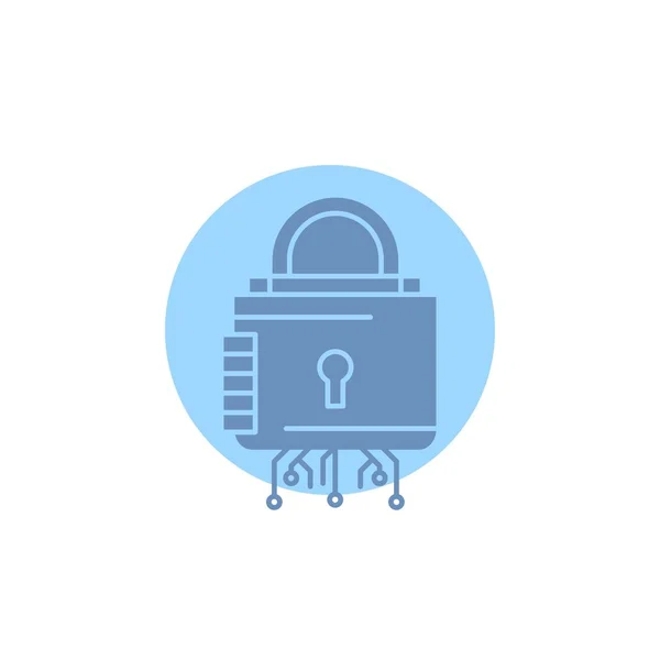 Sécurité Cyber Verrouillage Protection Glyph Icon Sécurisé — Image vectorielle