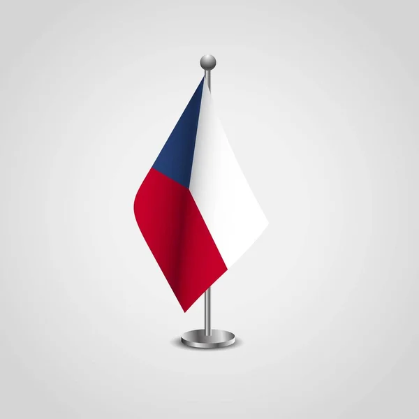 Czech Republic Flag Pole — Stock Vector