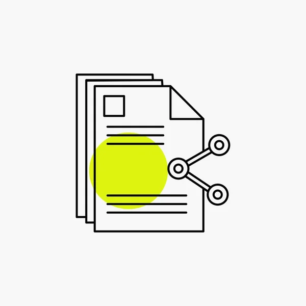 Contenido Archivos Compartir Compartir Documento Icono Línea — Archivo Imágenes Vectoriales