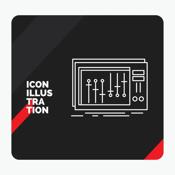 Latar Belakang Presentasi Kreatif Merah Dan Hitam Untuk Console Mixer - Stok Vektor