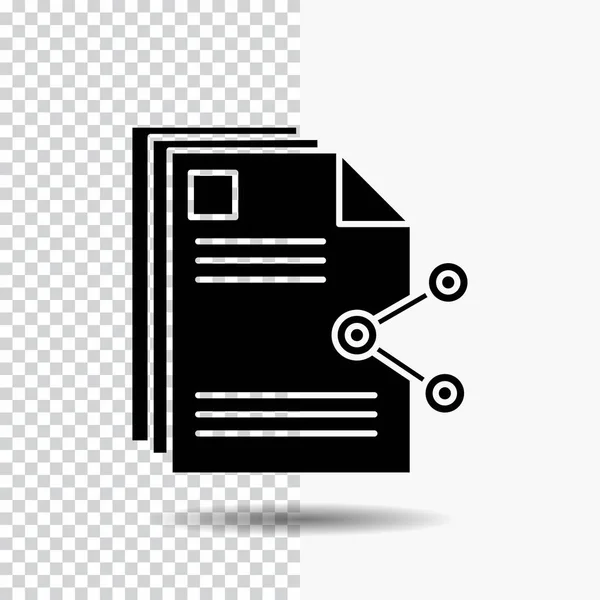 Contenido Archivos Compartir Compartir Glyph Documento Icono Sobre Fondo Transparente — Archivo Imágenes Vectoriales