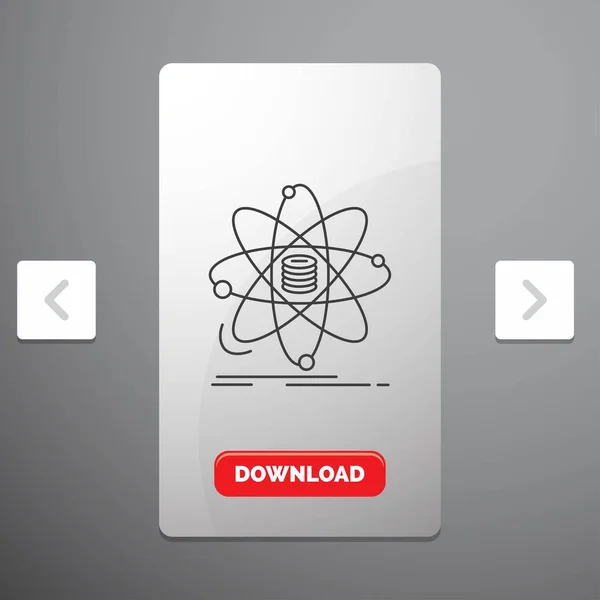 科学线图标在卡蒙分滑块设计 红色下载按钮 — 图库矢量图片