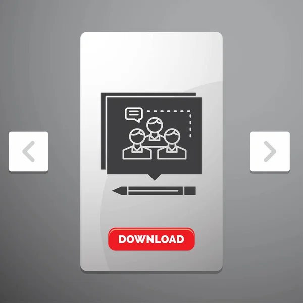 Analyse Argument Entreprise Convaincre Débat Glyph Icône Dans Carrousel Pagination — Image vectorielle