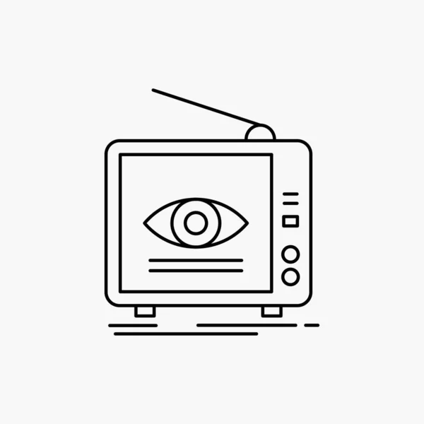 Anuncio Difusión Marketing Televisión Línea Televisión Icono Ilustración Aislada Vectorial — Archivo Imágenes Vectoriales
