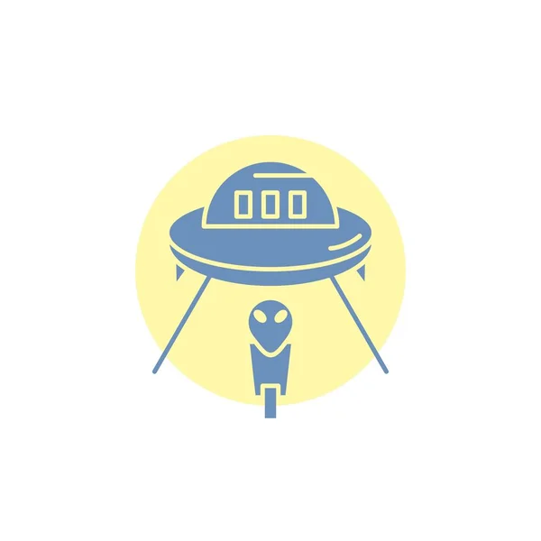 Alien Weltraum Ufo Raumschiff Marsglyphen Symbol — Stockvektor