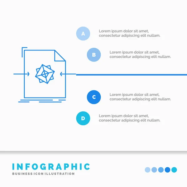 Dokument Datei Objekt Verarbeitung Von Infografiken Vorlage Für Website Und — Stockvektor