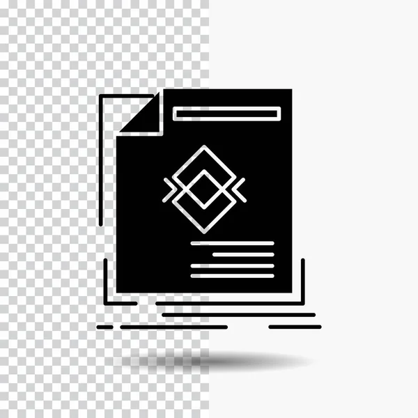 Anuncio Anuncio Folleto Revista Página Glyph Icono Sobre Fondo Transparente — Vector de stock