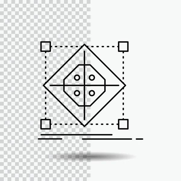 クラスター グリッド モデルでは 透明な背景の線アイコンの準備 黒いアイコン ベクトル図 — ストックベクタ