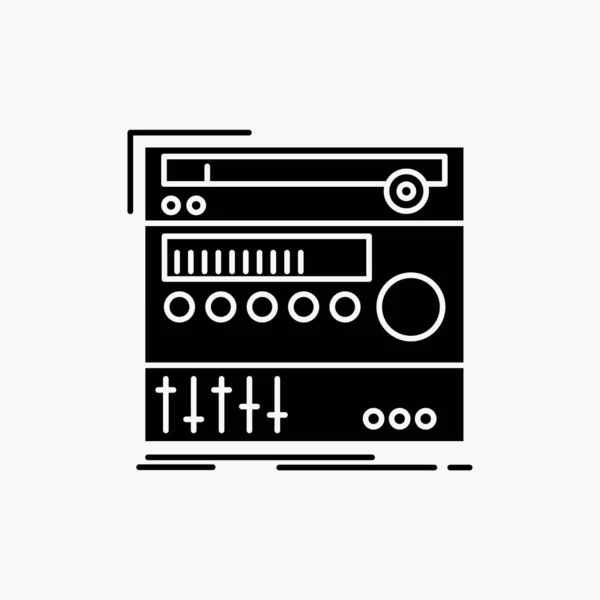 Rack Componente Módulo Sonido Estudio Glyph Icon Ilustración Aislada Vectorial — Archivo Imágenes Vectoriales