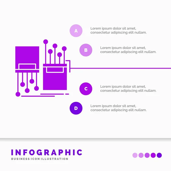 Digitale Glasfaser Elektronische Gasse Kabel Infografik Vorlage Für Website Und — Stockvektor