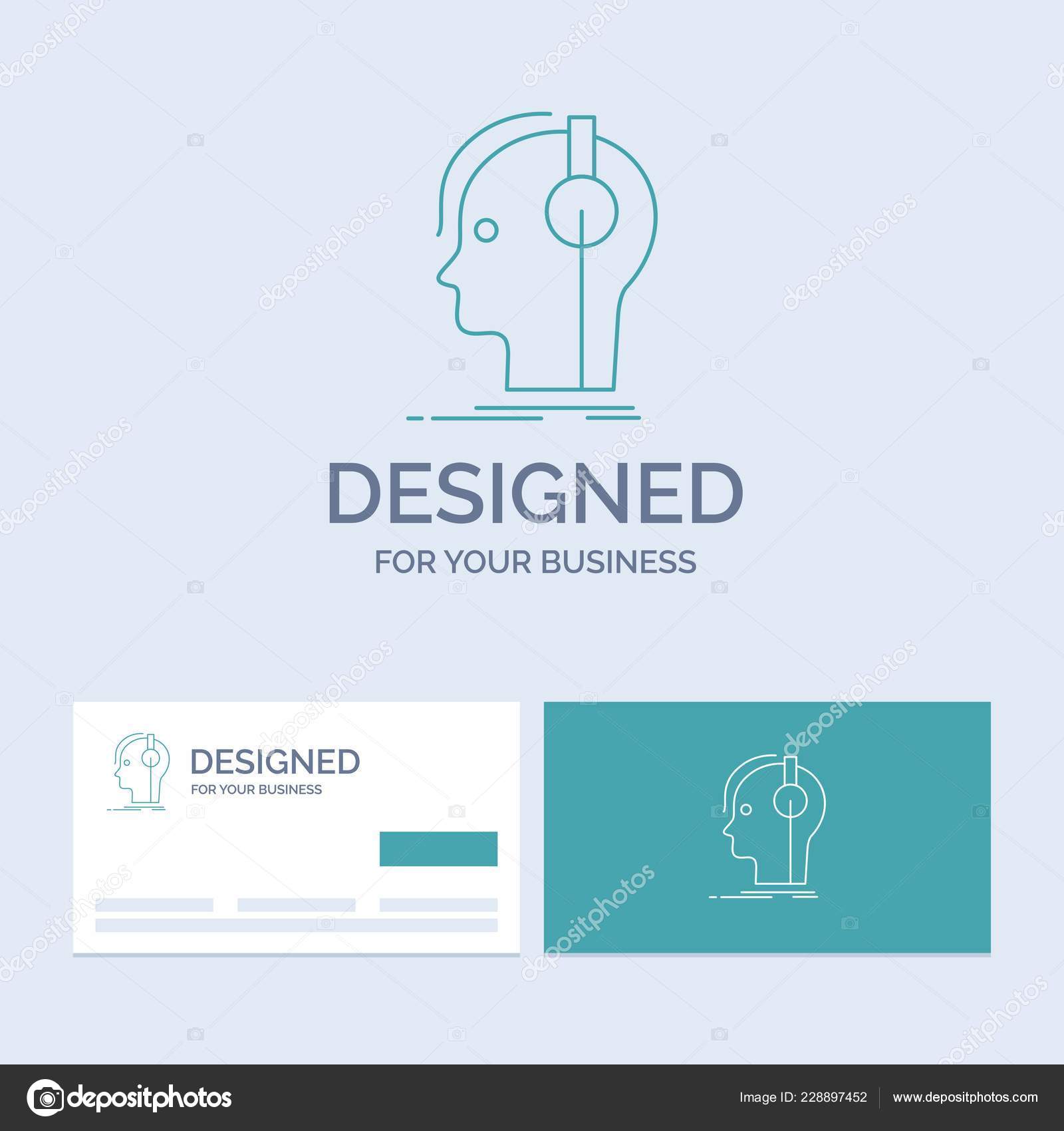 Composer Headphones Musician Producer Sound Business Logo Line Icon Symbol Stock Vector C Flatart 228897452