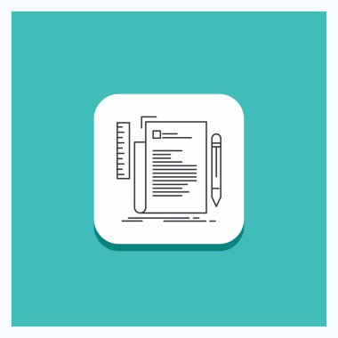 Düğme kodu, kodlama, dosya, programlama, için yuvarlak satırı simgesi turkuaz arka plan komut dosyası