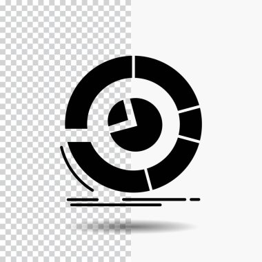 Analiz, analytics, iş, diyagram, pasta grafiği glif simgesini şeffaf arka plan üzerinde. Siyah simgesi