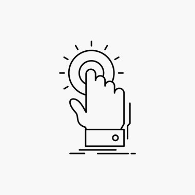 dokunma, tıklatın, başlangıç satırı simgesi yandan. İzole vektör çizim