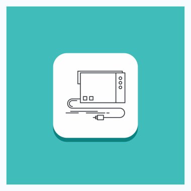 Düğmesi için ses kartı, dış, arabirim, ses satırı simgesi turkuaz arka plan