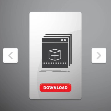 Yazılım, uygulama, uygulama, dosya, glif kutsal kişilerin resmi rekreasyon Pagination Slider tasarımı ve kırmızı Download düğme içinde program