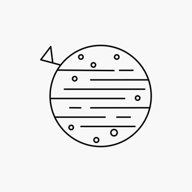 ay, planet, uzay, squarico, satırı simgesi toprak. İzole vektör çizim