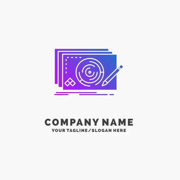 Niveauontwerp Nieuwe Volledig Spel Paarse Business Logo Template Plaats Voor — Stockvector