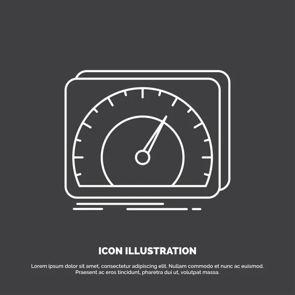 Tablero Instrumentos Dispositivo Velocidad Prueba Icono Internet Símbolo Vectorial Línea — Vector de stock